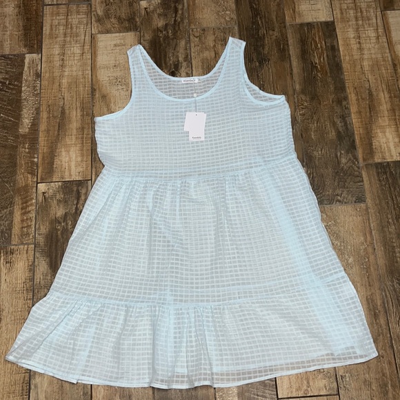 koandaily Dresses & Skirts - Koandaily dress baby blue mini peasant dress boho  coquette sheer sz 3xl nwt